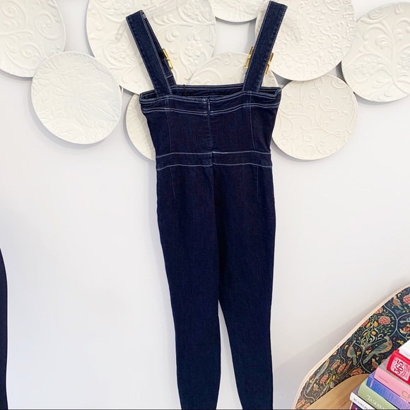 New WeWoreWhat x Revolve Corset Denim Overalls NWT XS - Picture 6 of 9